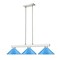 Z-Lite Cobalt Billiard, 3-Light, 14 In.W x 46 In.L x 8 In.H, Brushed Nickel/Electric Blue 152BN-MEB - alternate 6
